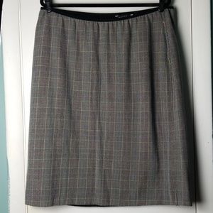 Dialogue Black Plaid Skirt 1X